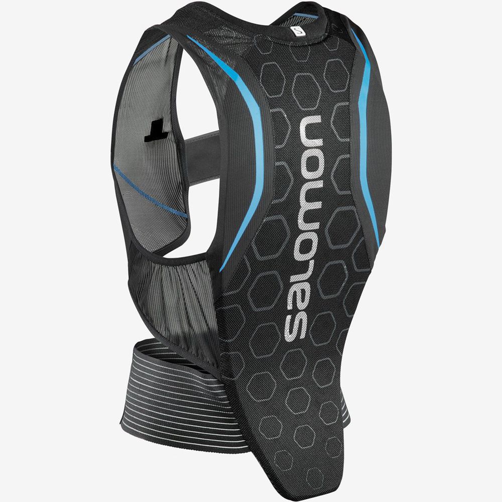 Salomon Singapore Mens Trail Running Packs - FLEXCELL BACK PROTECTION Black/Blue | 89321-DCBI